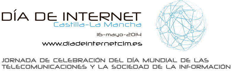 Logo de la Jornada de celebración en Castilla-La Mancha del Día de Internet. 16 Mayo 2014
